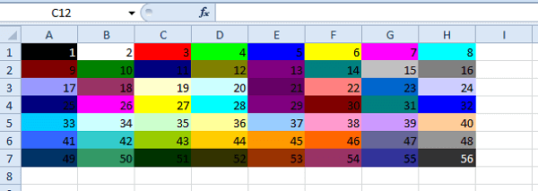 Color formatting in Excel
